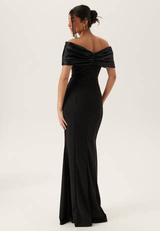 Satin Bow Off Shoulder Gown