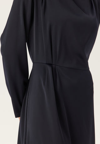 Satin Cowl Neck Midi Dress