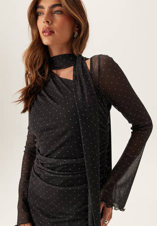 Scarf Mesh Ankle Dress