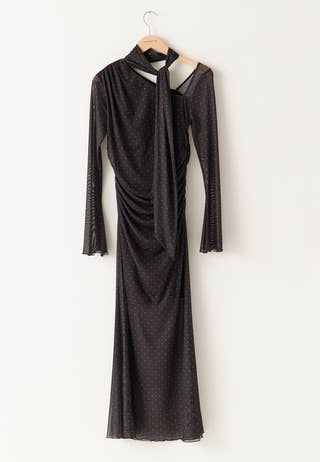 Scarf Mesh Ankle Dress