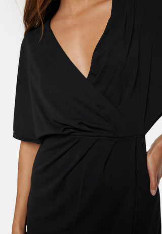 Wrap Slit Midi Dress