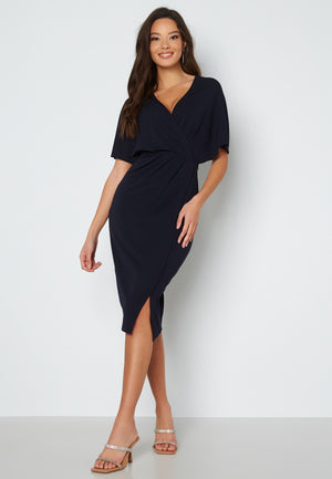 Wrap Slit Midi Dress