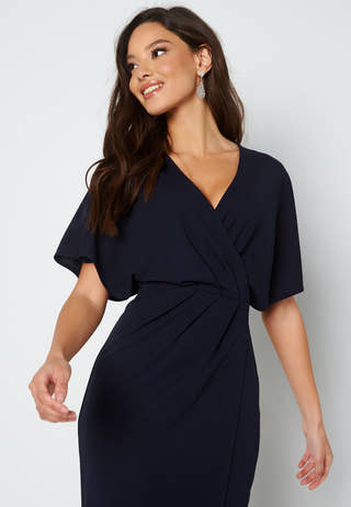 Wrap Slit Midi Dress