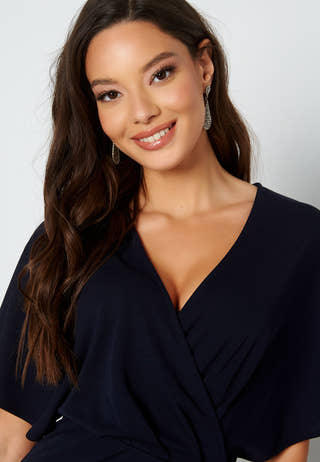 Wrap Slit Midi Dress