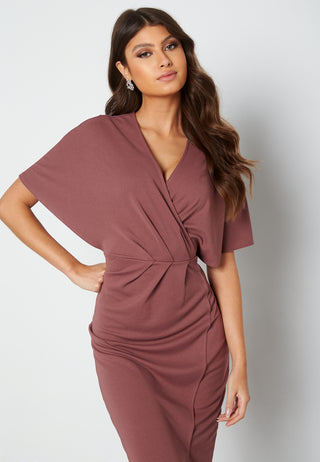 Wrap Slit Midi Dress
