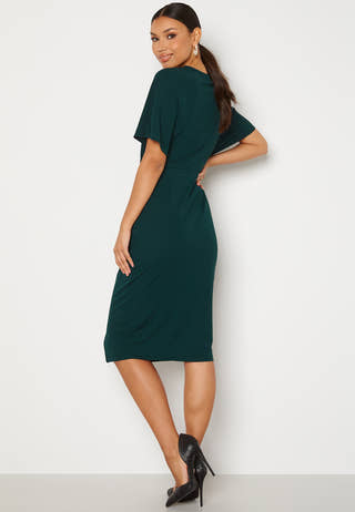 Wrap Slit Midi Dress