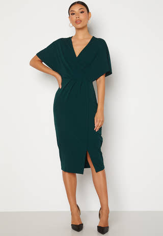 Wrap Slit Midi Dress