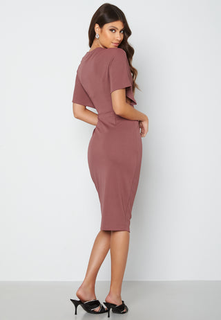 Wrap Slit Midi Dress