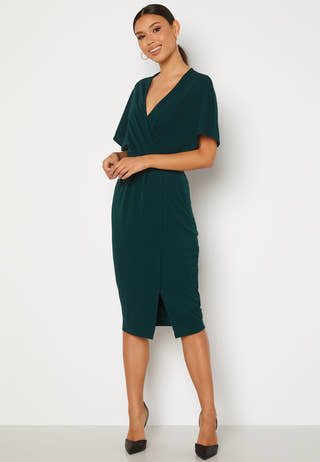 Wrap Slit Midi Dress