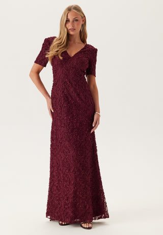 Short Sleeve 3D Floral Gown