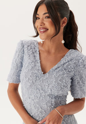 Short Sleeve 3D Floral Gown