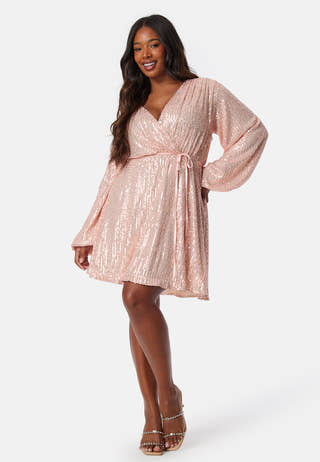 Sequin Balloon Sleeve Dress