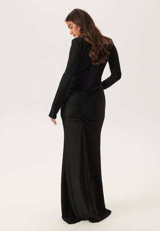 Sparkling Low V-neck  Slit Gown