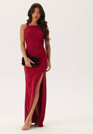 Square Neck Slit Maxi Dress