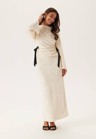 Straight Ankle Sequin Skirt