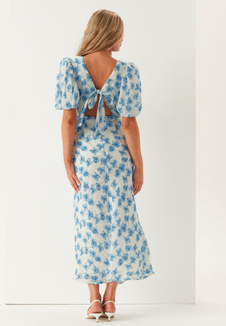 Structured Puff Sleeve Ankle Dress