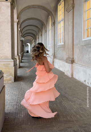 Tie Back Flounce Maxi Dress