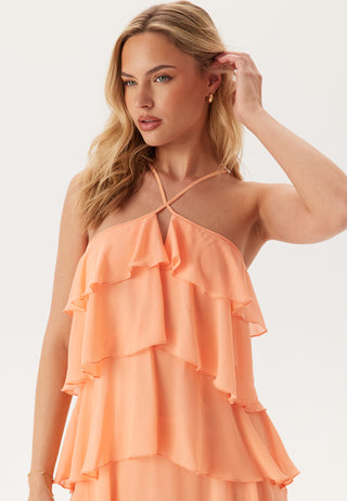 Tie Back Flounce Maxi Dress