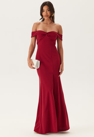 Twist Off Shoulder Gown