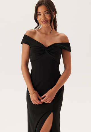 Twist Off Shoulder Gown