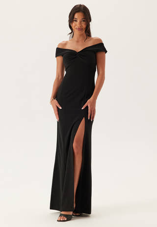 Twist Off Shoulder Gown