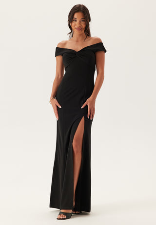 Twist Off Shoulder Gown