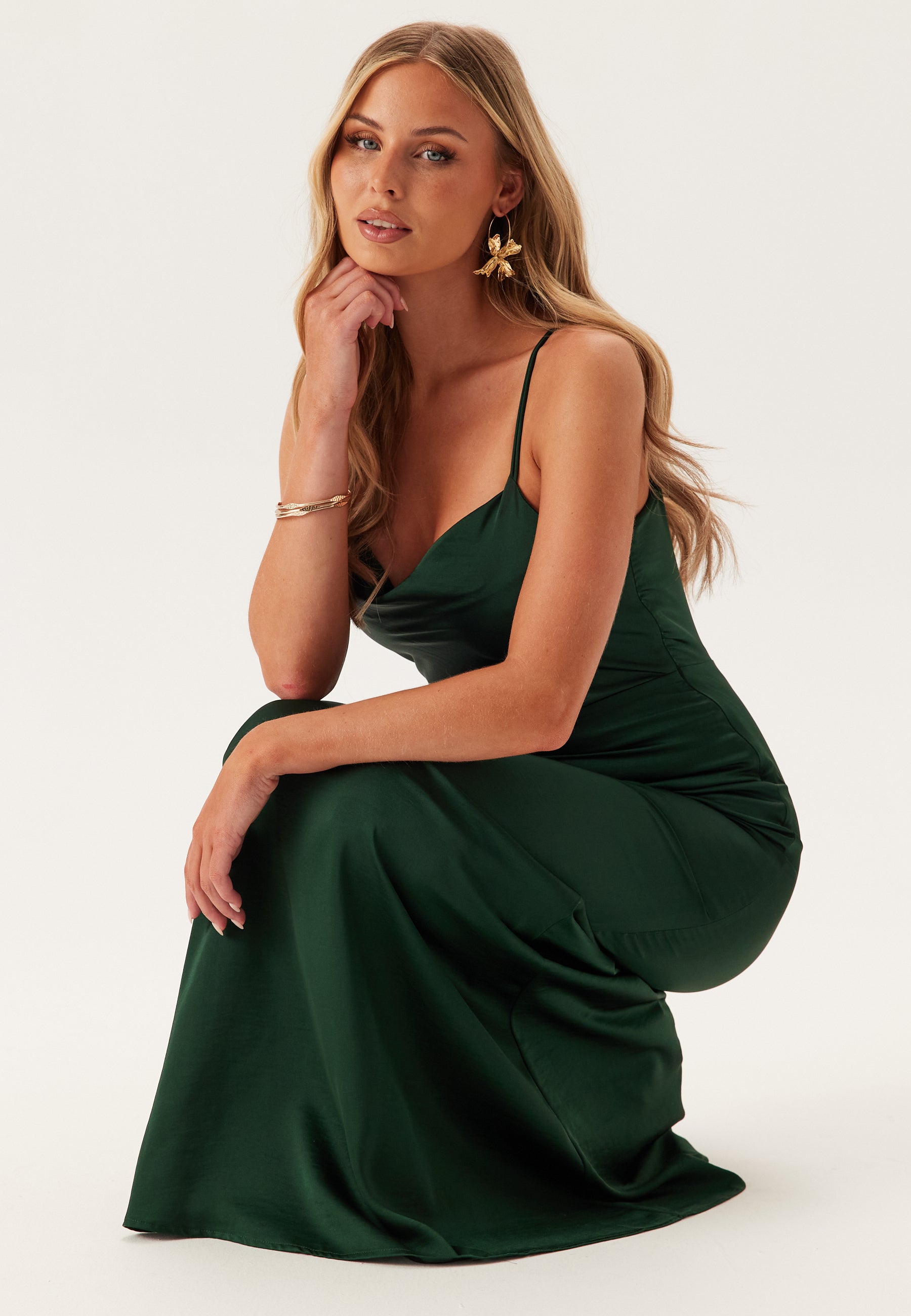 Bubbleroom occasion Waterfall Mermaid Satin Gown Ball gowns Green Bubbleroom occasion Waterfall Mermaid Satin Gown Ball gowns Green