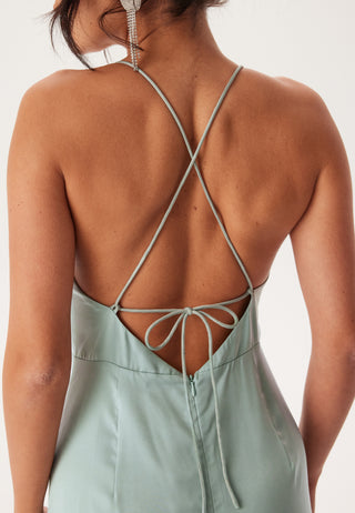 Waterfall Satin Ankle dress