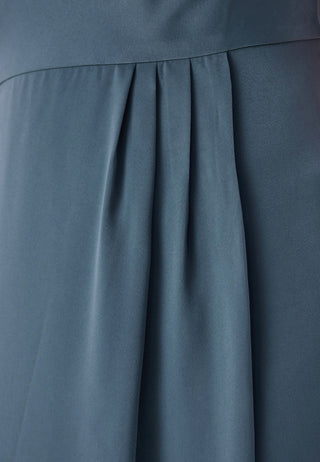 Waterfall Slit Satin Gown