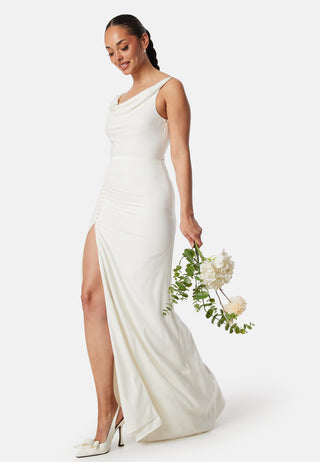 Waterfall Twist Shoulder Gown