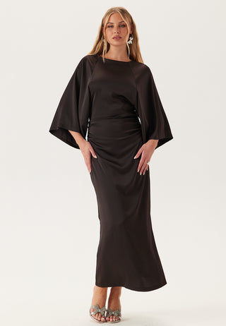 Wide Sleeve Satin Ankle Dress