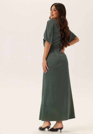 Wrap Satin Ankle Dress