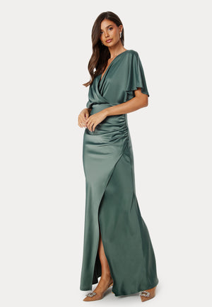 Wrap Satin Gown