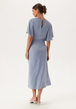 Wrap Satin Midi Dress