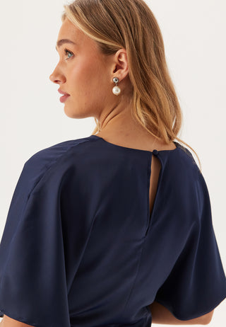 Wrap Satin Midi Dress