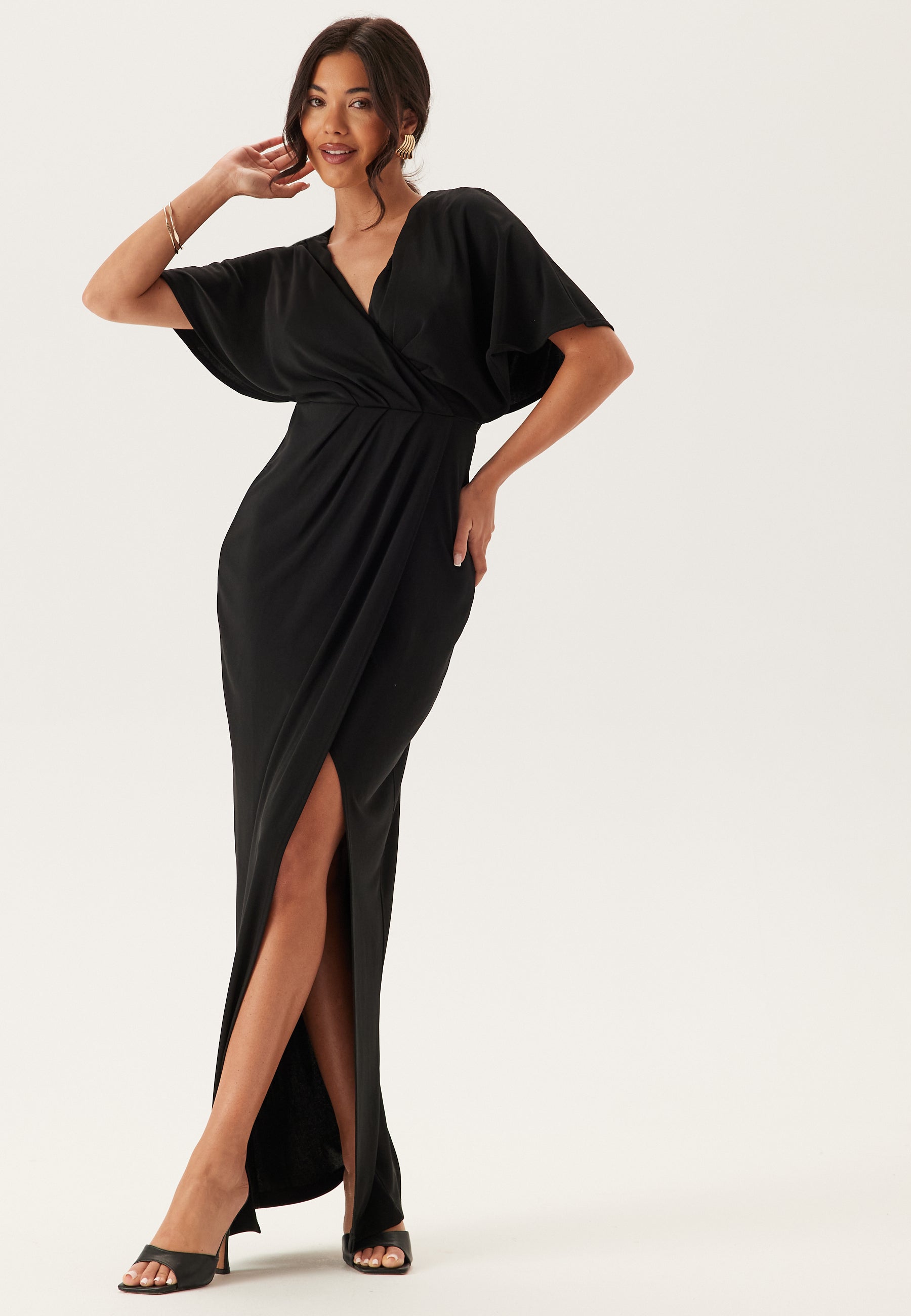 Bubbleroom occasion Wrap Slit Maxi Dress Best price Black Bubbleroom occasion Wrap Slit Maxi Dress Best price Black
