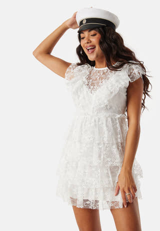 Lace Frill Short Dress