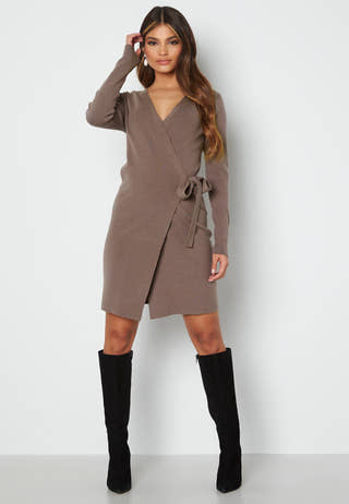 Odelia knitted wrap dress