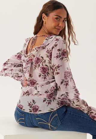 Open Back Frill Blouse