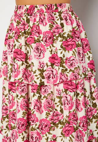 Penny midi frill skirt