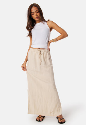 Linen Blend Maxi Skirt