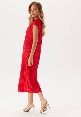 Pleated Cap Sleeve Dress