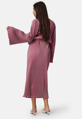 Pleated Tie Midi Dress