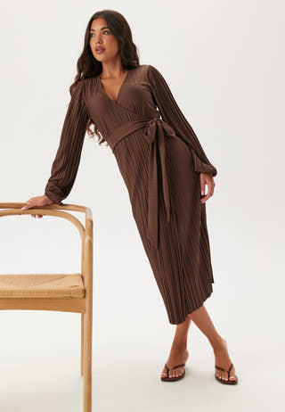 Pleated Wrap Dress