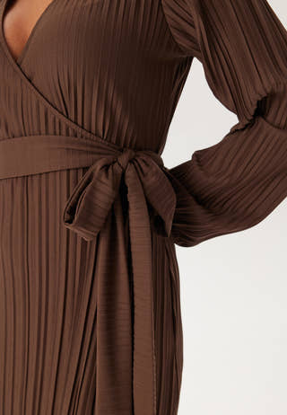 Pleated Wrap Dress