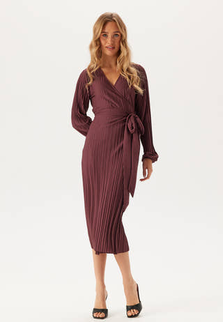Pleated Wrap Dress
