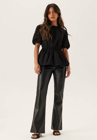 Puff Sleeve Peplum Blouse