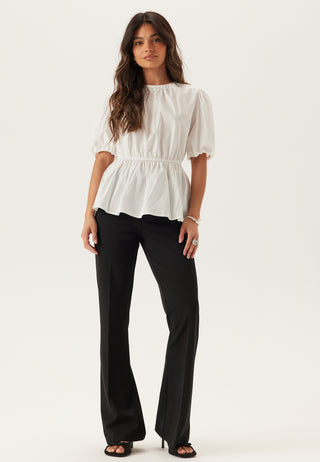Puff Sleeve Peplum Blouse