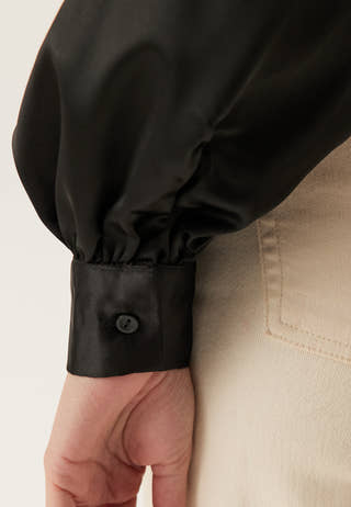 Puff Sleeve Satin Shirt