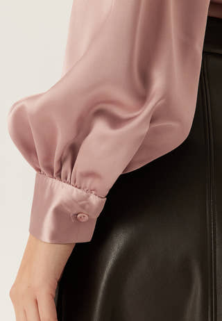 Puff Sleeve Satin Shirt